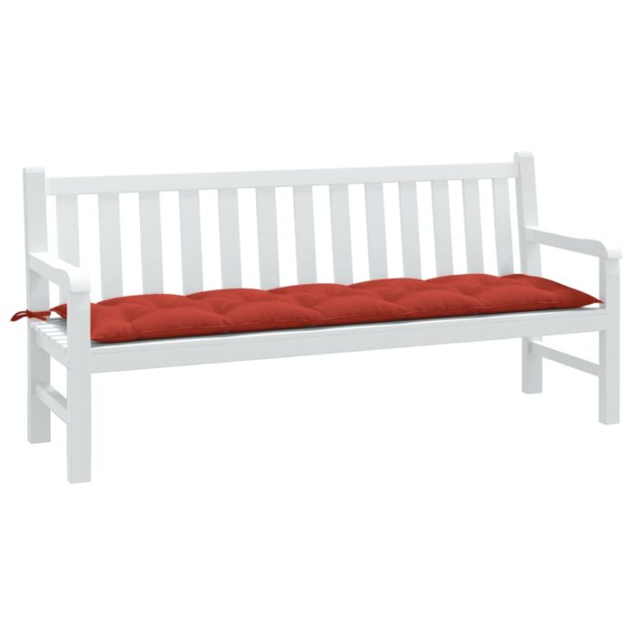 Coussin de banc de jardin rouge mélangé 180x50x7 cm tissu – Image 1