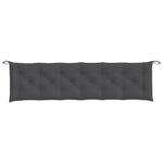 Coussin de banc de jardin anthracite mélangé 200x50x7 cm tissu – Image 2