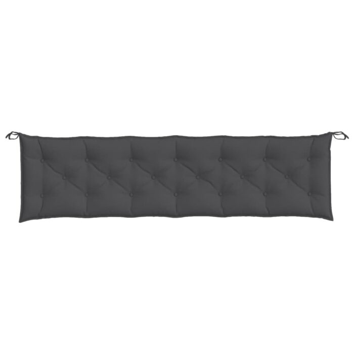 Coussin de banc de jardin anthracite mélangé 200x50x7 cm tissu – Image 2