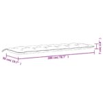 Coussin de banc de jardin anthracite mélangé 200x50x7 cm tissu – Image 6
