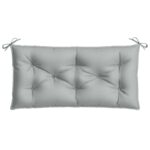 Coussins de banc de jardin lot de 2 gris clair mélangé tissu – Image 4
