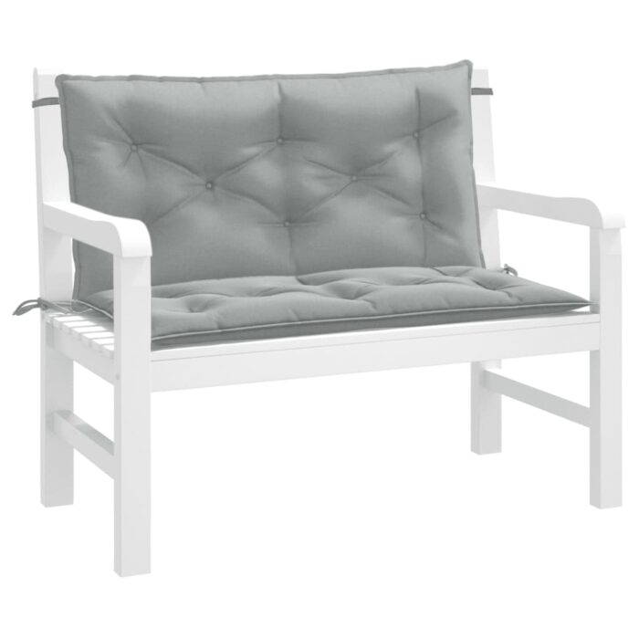 Coussins de banc de jardin lot de 2 gris clair mélangé tissu – Image 1