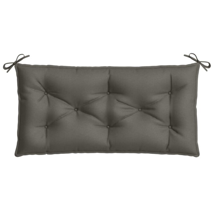 Coussins de banc de jardin lot de 2 gris foncé mélangé tissu – Image 4
