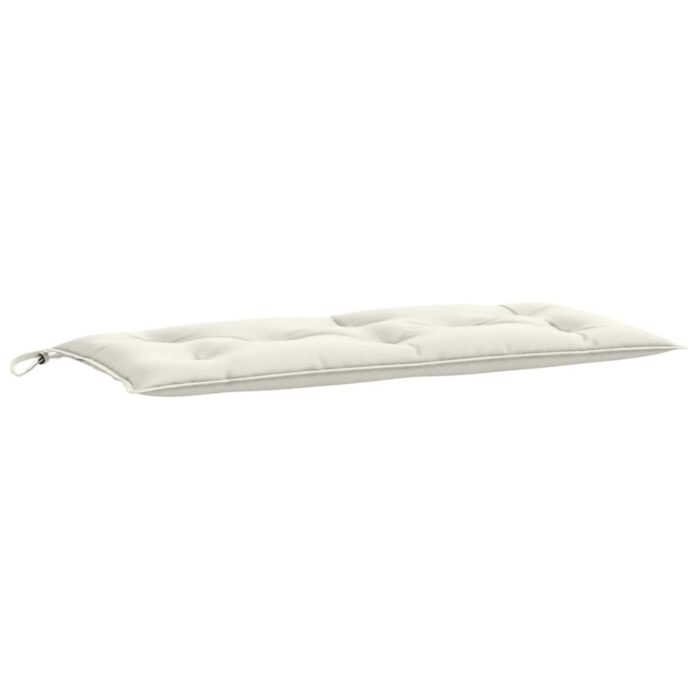 Coussins de banc de jardin lot de 2 crème mélangé tissu – Image 3