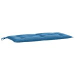 Coussins de banc de jardin lot de 2 bleu mélangé tissu – Image 3