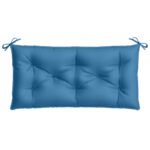 Coussins de banc de jardin lot de 2 bleu mélangé tissu – Image 4
