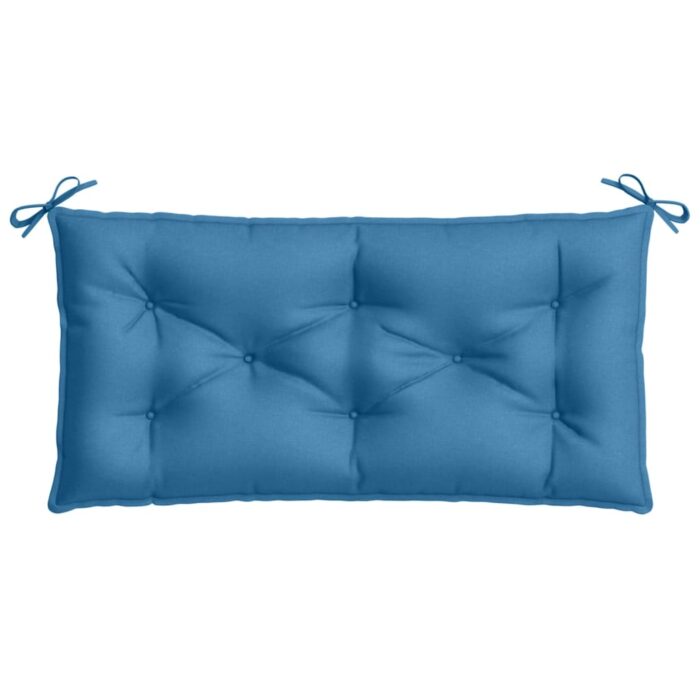 Coussins de banc de jardin lot de 2 bleu mélangé tissu – Image 4