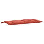 Coussins de banc de jardin lot de 2 rouge mélangé tissu – Image 3