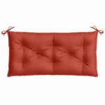 Coussins de banc de jardin lot de 2 rouge mélangé tissu – Image 4