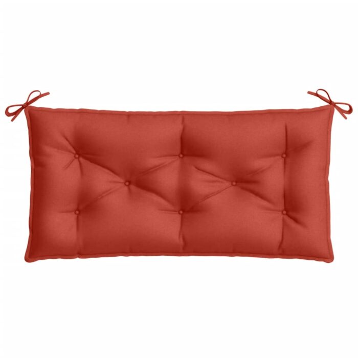 Coussins de banc de jardin lot de 2 rouge mélangé tissu – Image 4