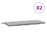 Coussins de banc de jardin lot de 2 gris clair mélangé tissu – Image 2
