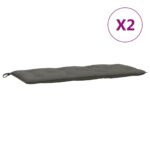 Coussins de banc de jardin lot de 2 gris foncé mélangé tissu – Image 2