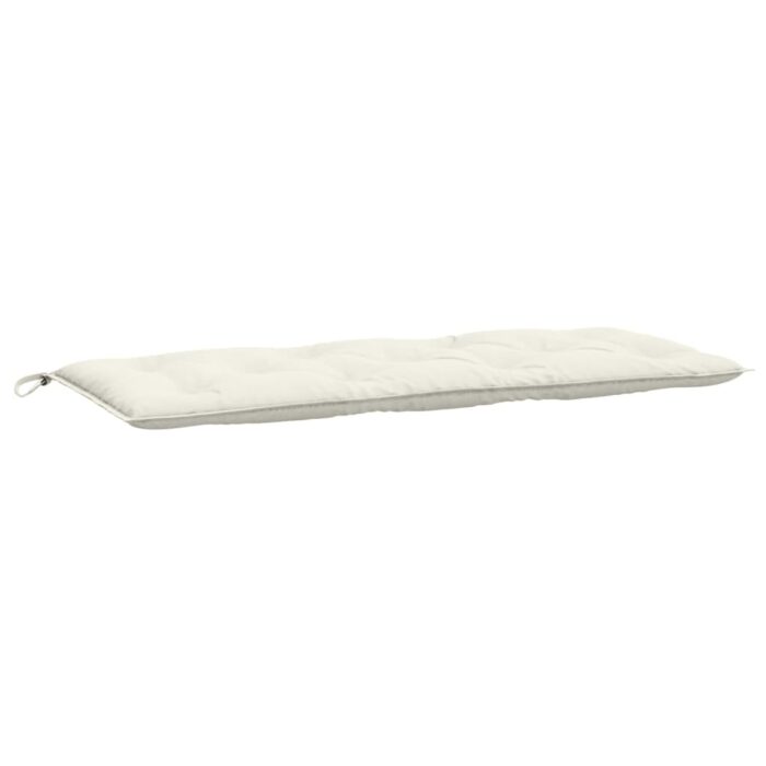Coussins de banc de jardin lot de 2 crème mélangé tissu – Image 3