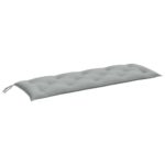 Coussins de banc de jardin lot de 2 gris clair mélangé tissu – Image 3