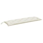 Coussins de banc de jardin lot de 2 crème mélangé tissu – Image 3