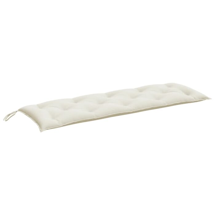 Coussins de banc de jardin lot de 2 crème mélangé tissu – Image 3