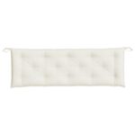 Coussins de banc de jardin lot de 2 crème mélangé tissu – Image 4
