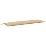 Coussins de banc de jardin lot de 2 beige mélangé tissu – Image 3