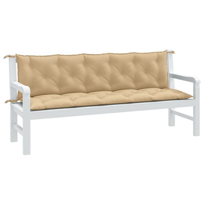 VXL8721012462830_m_en_hd_1.jpg Coussins de banc de jardin lot de 2 beige mélangé tissu – Image 1