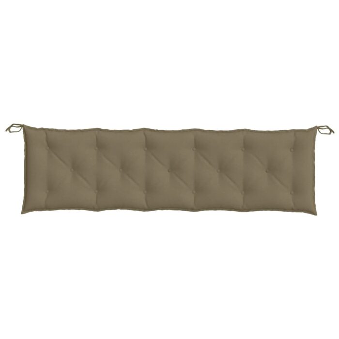 Coussins de banc de jardin lot de 2 taupe mélangé tissu – Image 4
