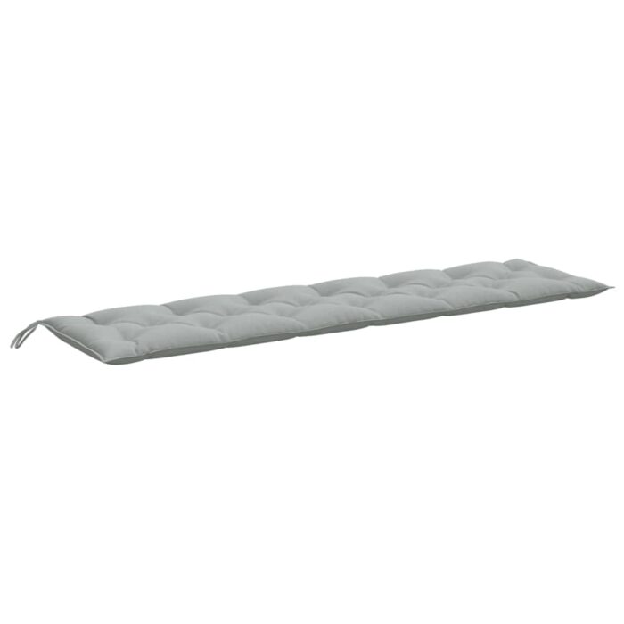 Coussins de banc de jardin lot de 2 gris clair mélangé tissu – Image 3