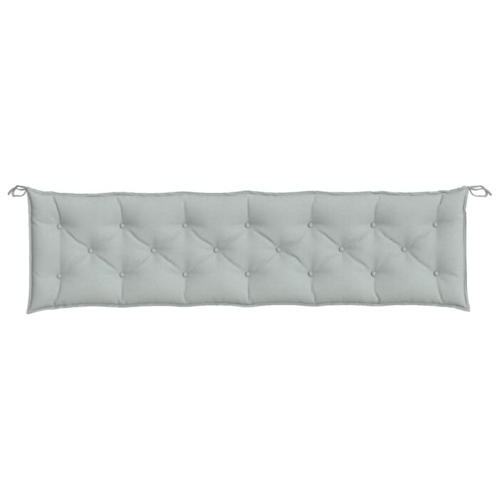 Coussins de banc de jardin lot de 2 gris clair mélangé tissu – Image 4
