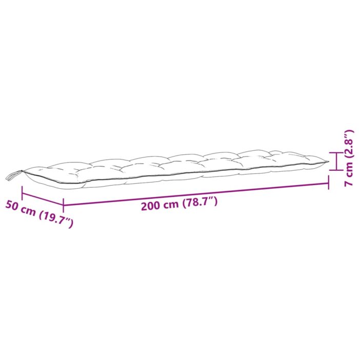 Coussins de banc de jardin lot de 2 gris clair mélangé tissu – Image 8