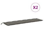 Coussins de banc de jardin lot de 2 gris foncé mélangé tissu – Image 2