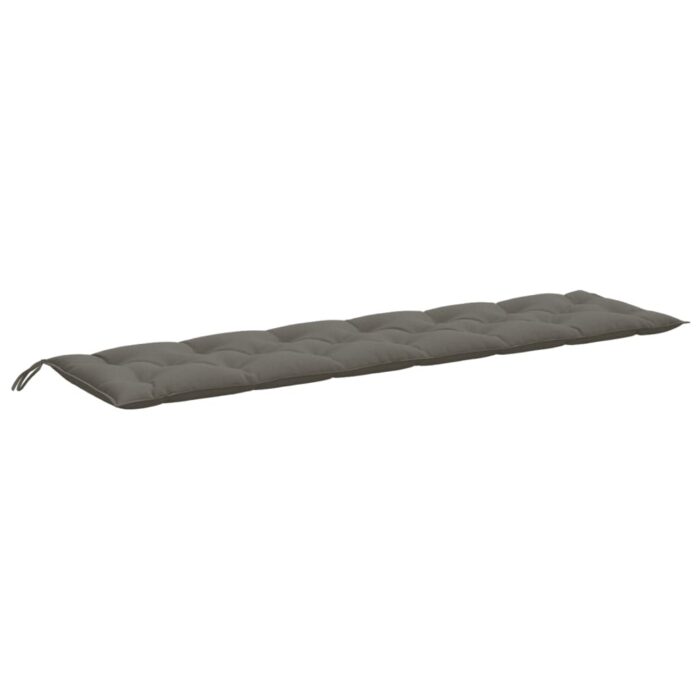 Coussins de banc de jardin lot de 2 gris foncé mélangé tissu – Image 3