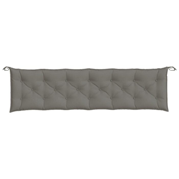 Coussins de banc de jardin lot de 2 gris foncé mélangé tissu – Image 4