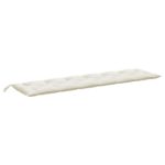 Coussins de banc de jardin lot de 2 crème mélangé tissu – Image 3