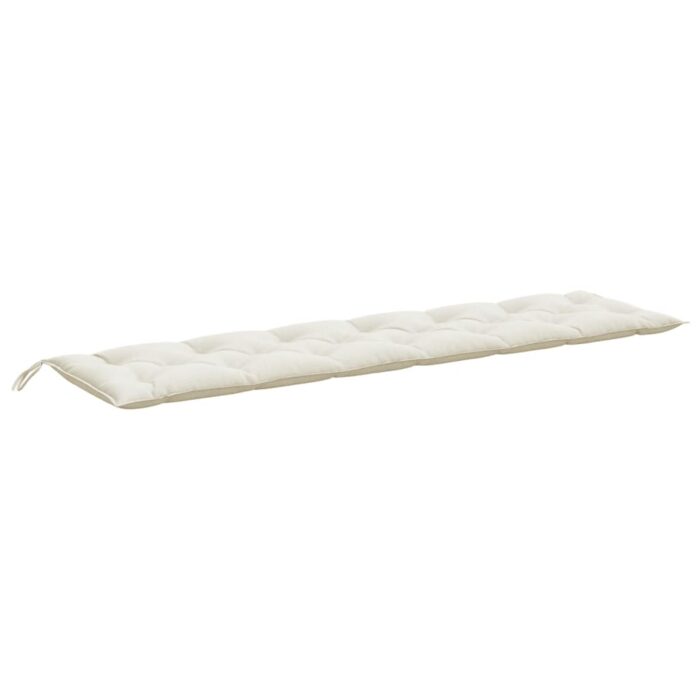 Coussins de banc de jardin lot de 2 crème mélangé tissu – Image 3