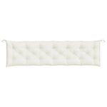 Coussins de banc de jardin lot de 2 crème mélangé tissu – Image 4