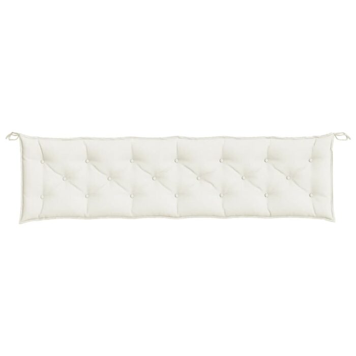 Coussins de banc de jardin lot de 2 crème mélangé tissu – Image 4