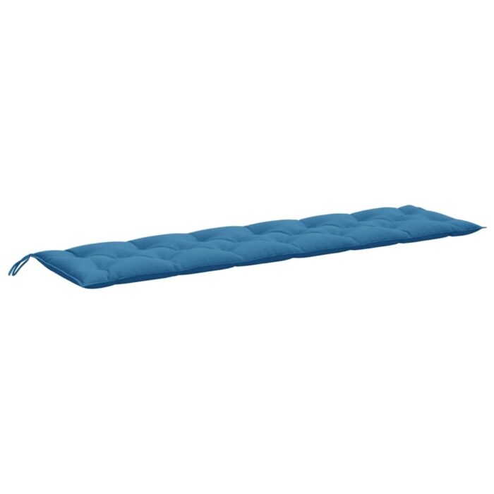 Coussins de banc de jardin lot de 2 bleu mélangé tissu – Image 3