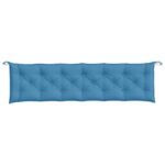 Coussins de banc de jardin lot de 2 bleu mélangé tissu – Image 4
