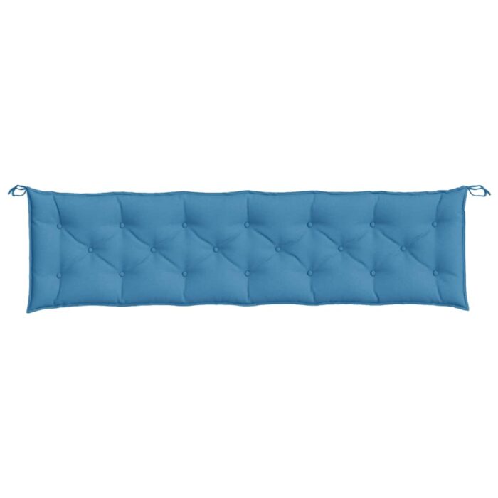 Coussins de banc de jardin lot de 2 bleu mélangé tissu – Image 4