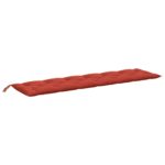 Coussins de banc de jardin lot de 2 rouge mélangé tissu – Image 3