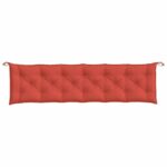 Coussins de banc de jardin lot de 2 rouge mélangé tissu – Image 4