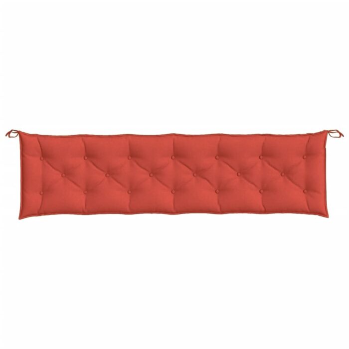 Coussins de banc de jardin lot de 2 rouge mélangé tissu – Image 4