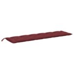 Coussins de banc de jardin lot de 2 rouge bordeaux mélangé – Image 3