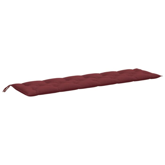 Coussins de banc de jardin lot de 2 rouge bordeaux mélangé – Image 3