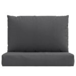 Coussins de palette lot de 2 anthracite mélangé tissu – Image 2