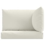 Coussins de palette lot de 3 crème mélangé tissu – Image 2