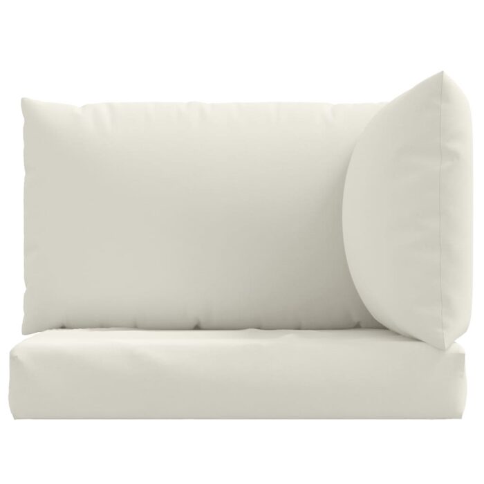 Coussins de palette lot de 3 crème mélangé tissu – Image 2