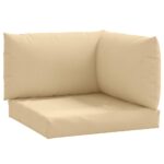 Coussins de palette lot de 3 beige mélangé tissu – Image 2