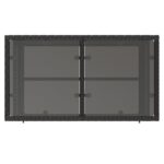 Salon de jardin avec coussins 4 pcs noir résine tressée verre – Image 7