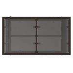 Salon de jardin avec coussins 4 pcs marron résine tressée verre – Image 7