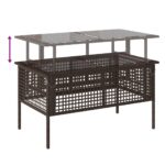 Salon de jardin avec coussins 4 pcs marron résine tressée verre – Image 8