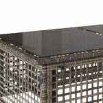 Salon de jardin avec coussins 4 pcs gris résine tressée verre – Image 11